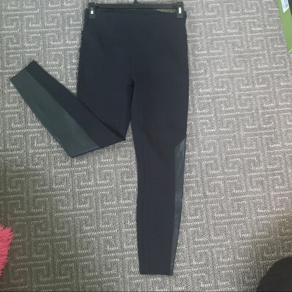 Spanx pants w leather trim